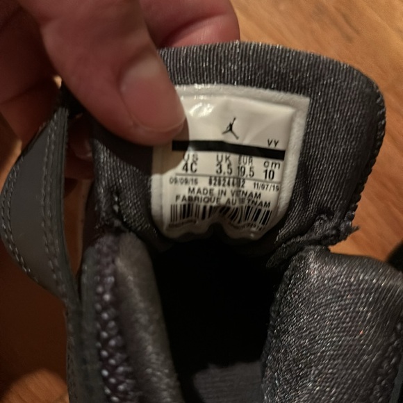Nike Air Jordan 1 Flight 4 Prem Gray Infant SNEAKERS - Size 4c trending style - Picture 6 of 9